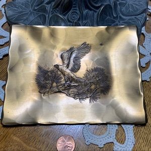 Pegasus Handmade Bronze Tray Eagle Landing